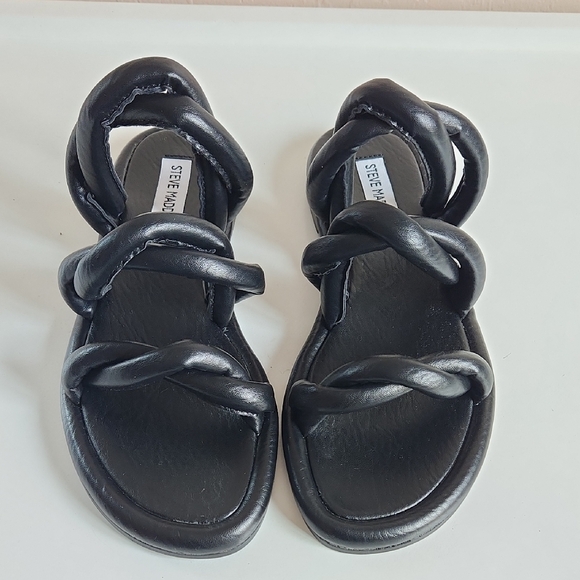Steve Madden Tangil Sandal Women's Leather Women's Sandals Black Size 6.5 - Picture 2 of 11